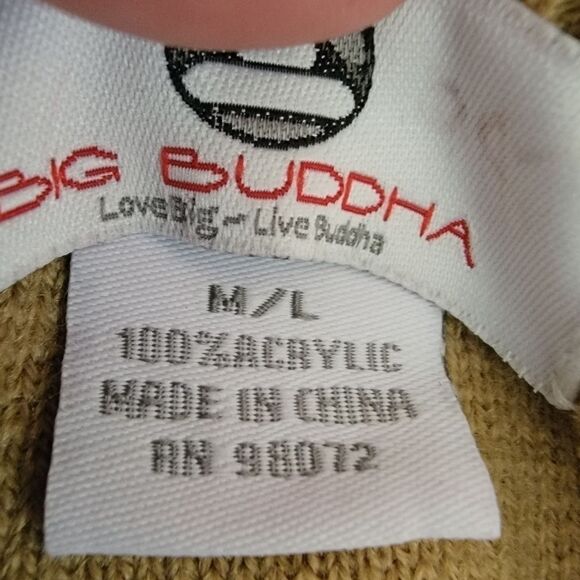 Big Buddah khaki full zip cardigan cape sweater M/L - Picture 7 of 7